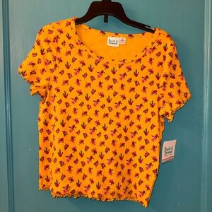 Kids Yellow Floral Short Sleeve Tee